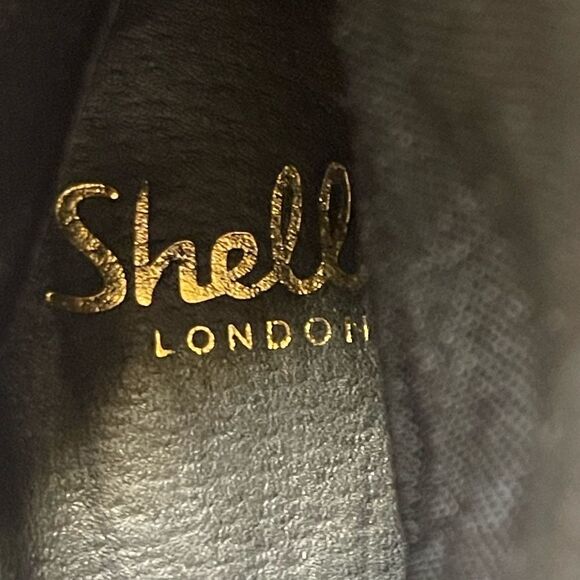 Shellys London Sz 7 Black Leather Suede Biker Moto Combat Boots Buckle Shoes - Picture 6 of 10